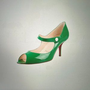 CHRISTIAN LOUBOUTIN Peep-Toe Mary Jane Pumps 36.5